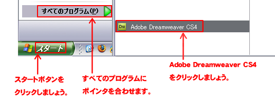 Dreamweaverの起動