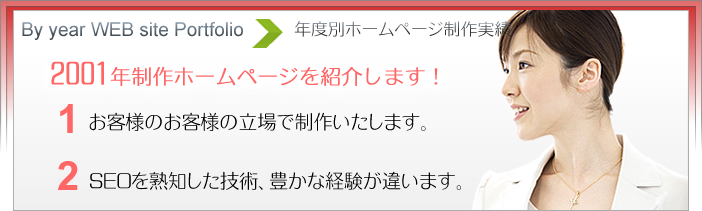 2001年度別ホームページ制作実績